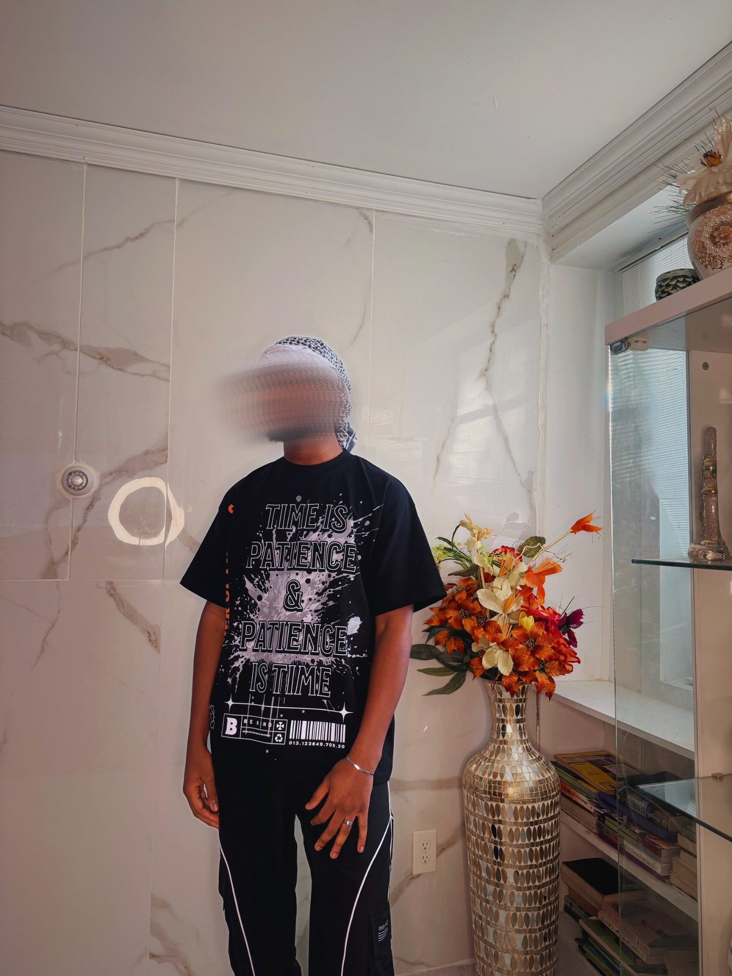 "Time is Patience" Black Tee