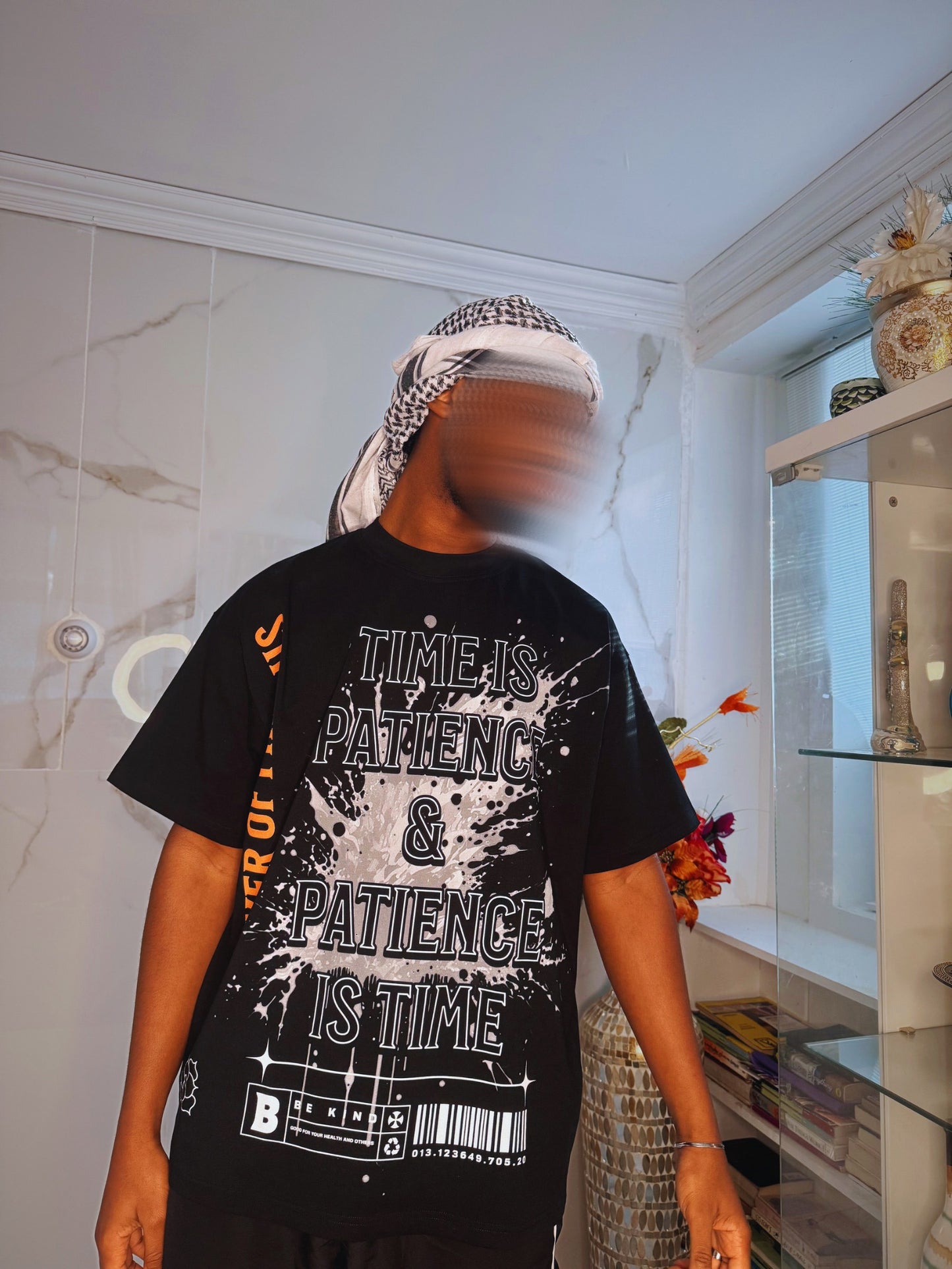 "Time is Patience" Black Tee
