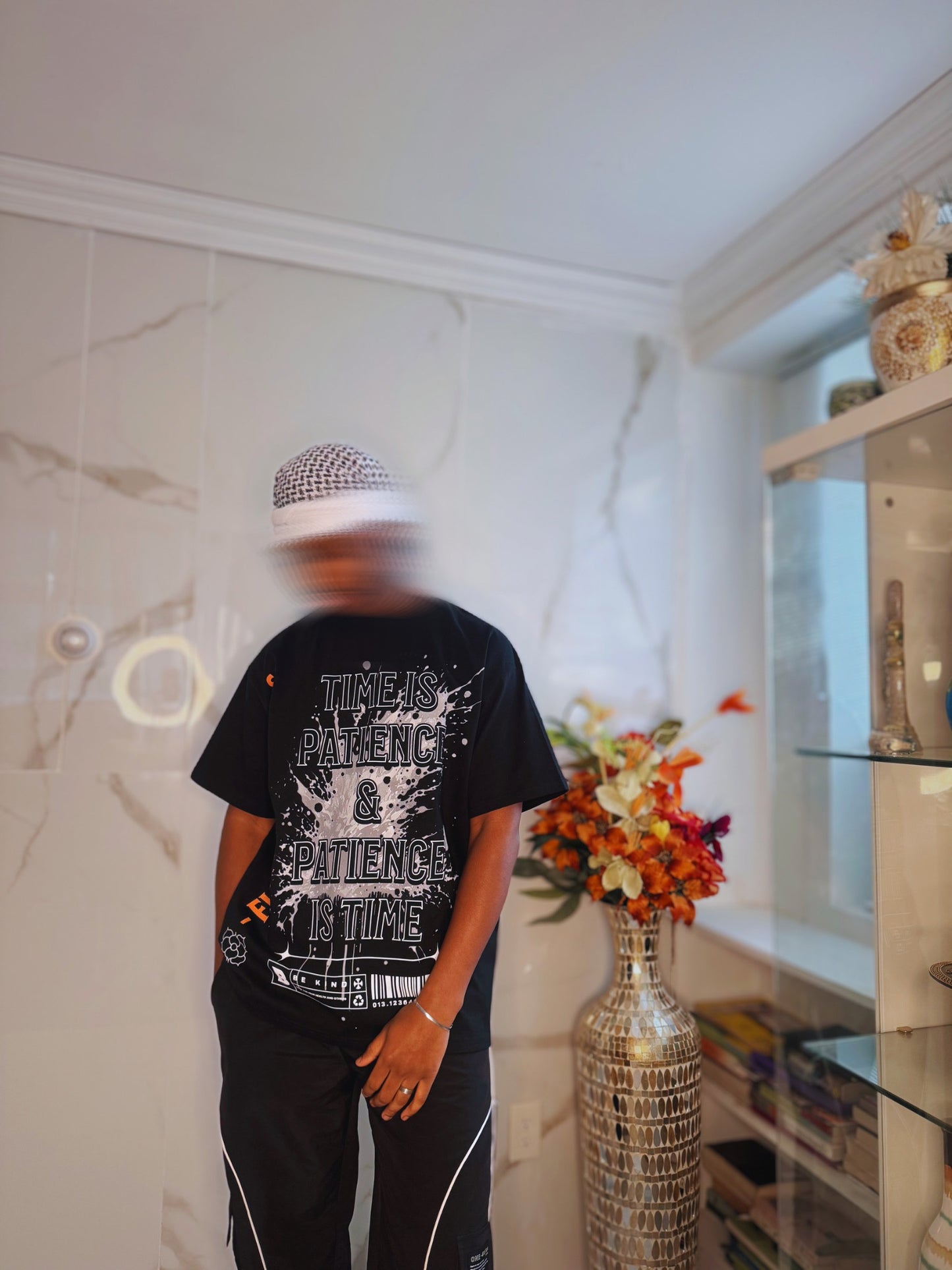 "Time is Patience" Black Tee
