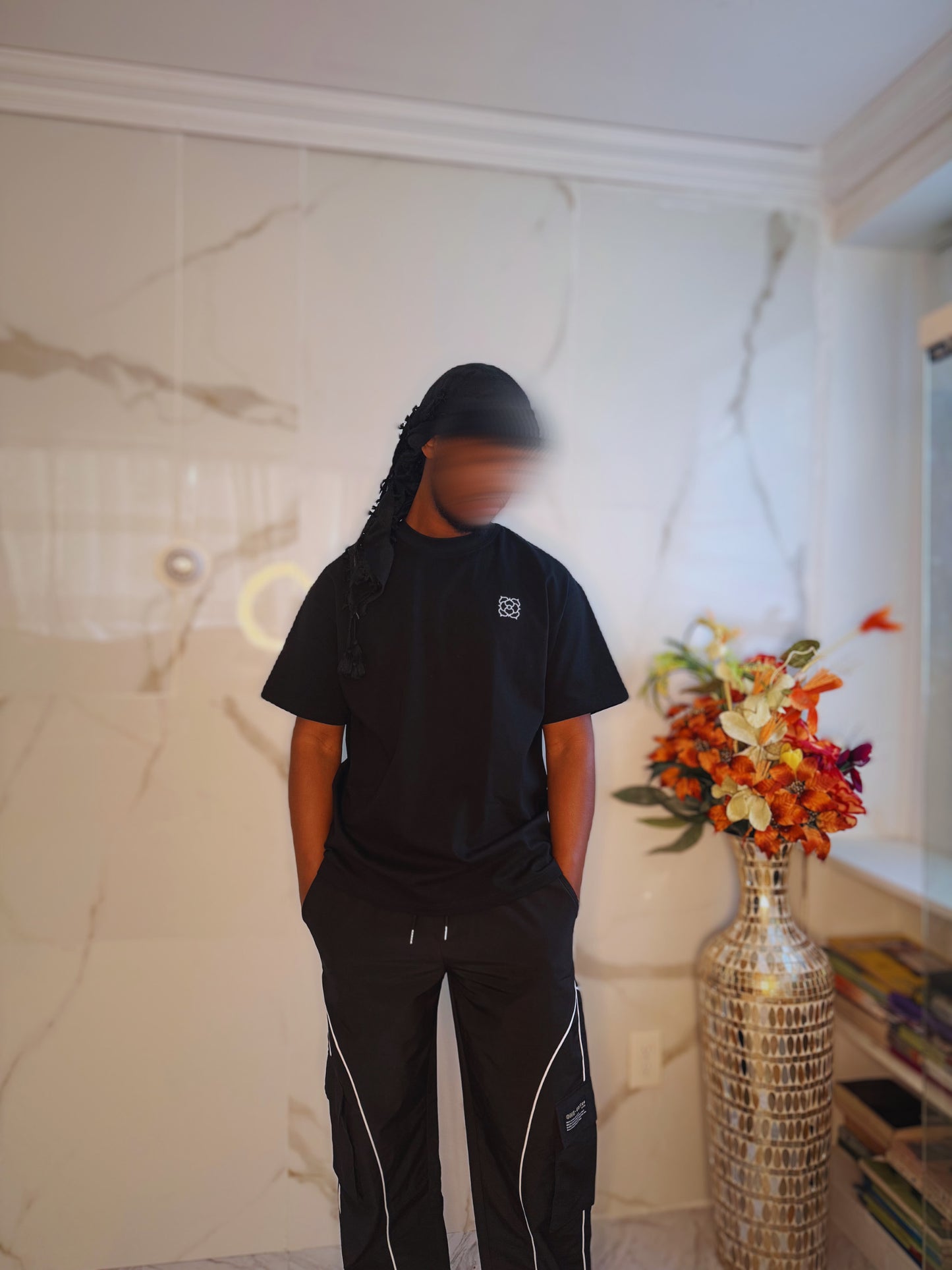 "Flower of Firdaus" Black Tee