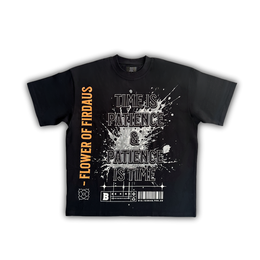 "Time is Patience" Black Tee