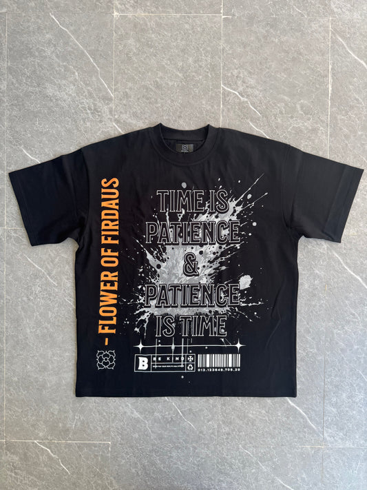 "Time is Patience" Black Tee